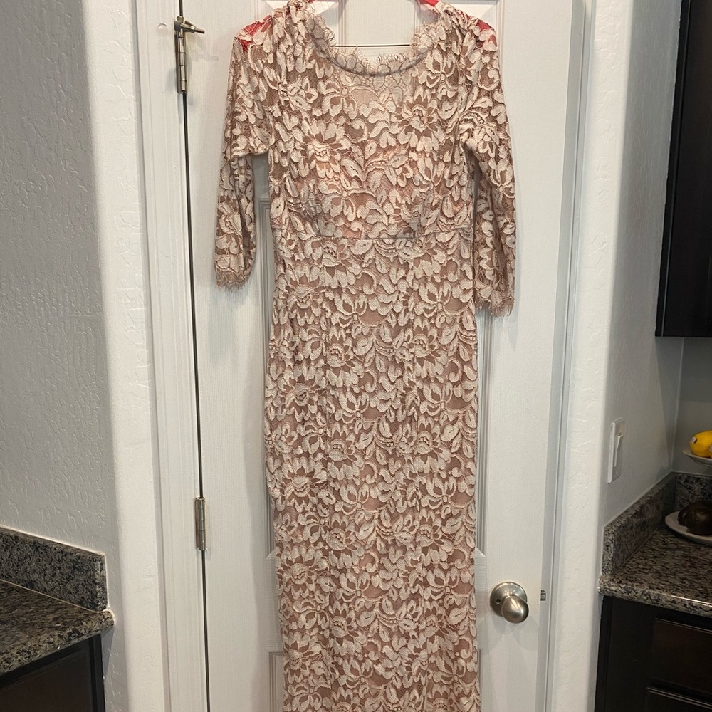 Eliza J Lace Bateau Beck Mermaid Gown
